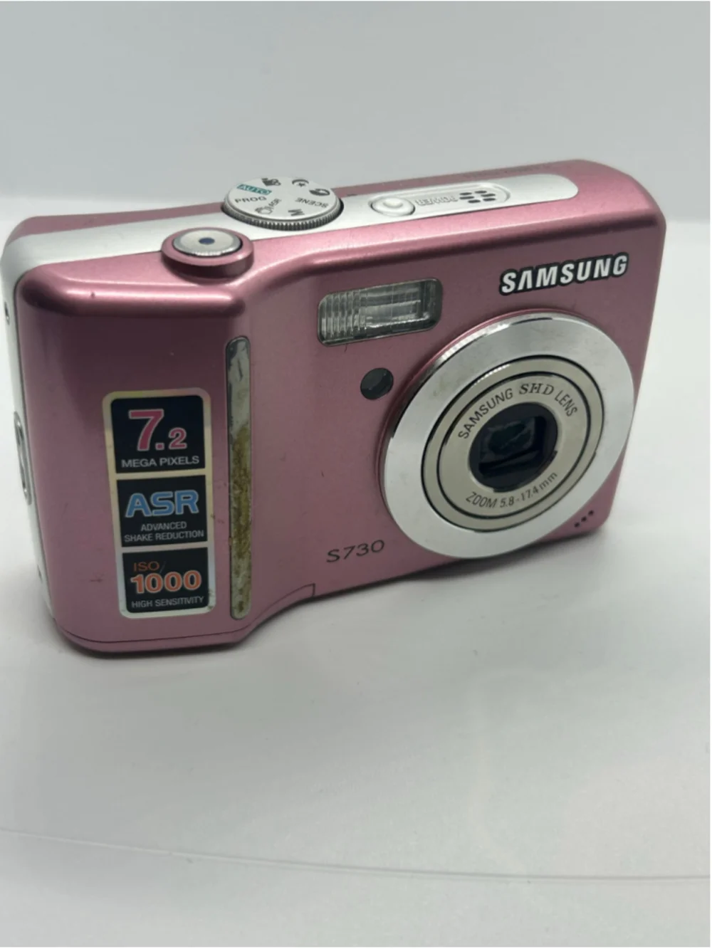 Samsung S730 7.2MP Digital Camera Pink Silver One Size